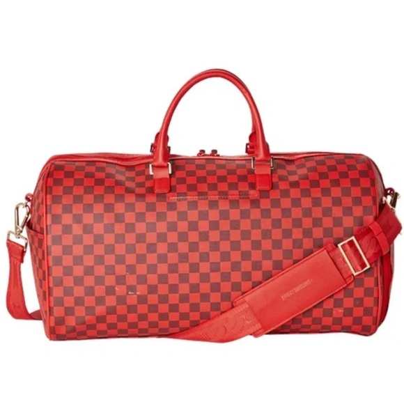 Sprayground Sharks in Paris Duffle (Red Checkered Edition) bag - Picture 4 of 7